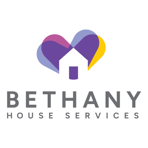 Bethany House Services logo showing two overlapping hearts with a house in the middle