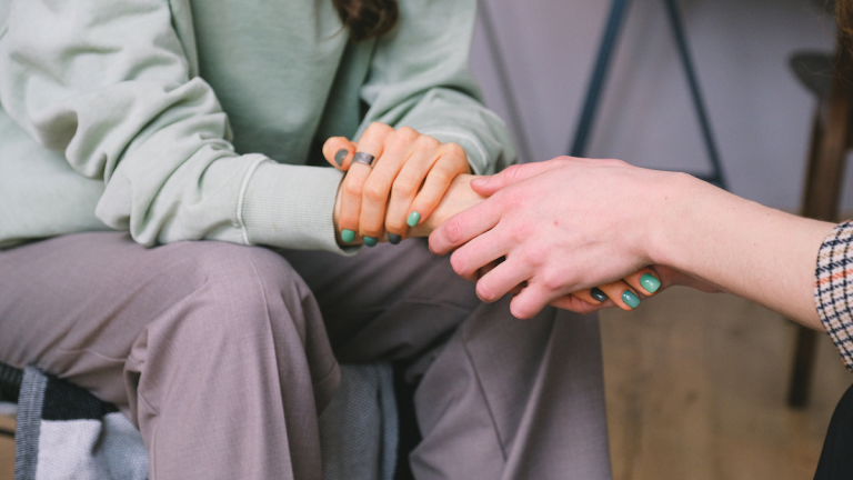 holding hands